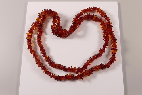 Collier lange kette bernstein - collier,