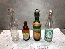 Konvolut alter leerer Flaschen Getränke Limonaden Biere 4 Flaschen