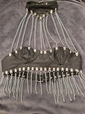 Ledapol, Leder BH und Rock,  mit Ketten, SM, verstellbar, sehr guter Zustand