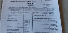 Bosch Ersatzteilliste Deutz D15 Export und D15.1