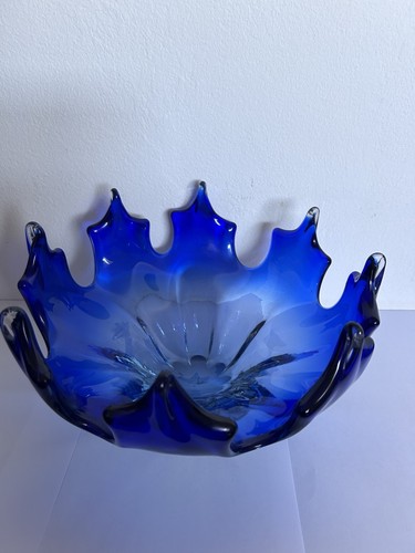 Große kobaltglas schale - kobaltglas,