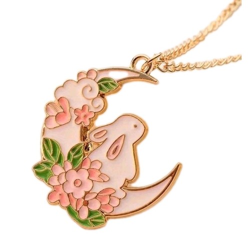 Goldene halskette hase - halskette, mond