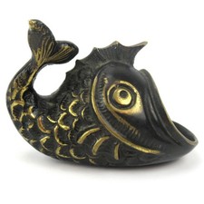 Walter Bosse Bronze/Messing Aschenbecher FISCH 50er Jahre Design Vintage Gemarkt