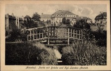 Ak Arnsdorf in Sachsen, Brücke, Kgl. Landes-Anstalt, Arnsdorf - 4848071