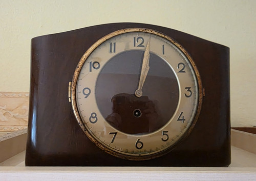 Tischuhr freistehend holz glas - tischuhr,