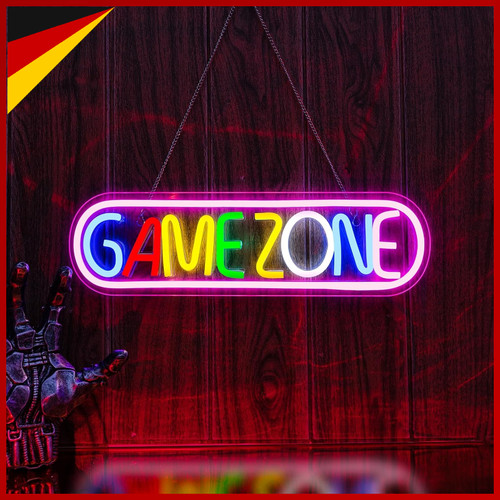Neon schild gaming zone bunt - zone,