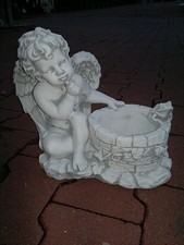 Gartenfigur "Engel am Brunnen" BAD-L100 Steinguss, 30 cm Skulpturen, Gartendeko