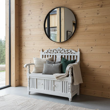 Sitzbank Truhenbank antik weiß Holzbank Bank Holz Truhe Stuhl Holzbank Schuhbank