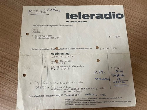 Original kaufbeleg 1968 - 1968,