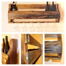 Rustikales Weinregal aus Vollholz - Altholz - Used Look - 100 % Handarbeit