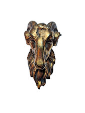 Vintage Messing & Metall Ormolu Widderkopf Möbelgriff – Einzigartiges Aries-Deko