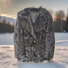 Damen Echt Pelzjacke Schwarz