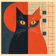 Katze Bauhaus De Stijl Konstruktivismus Poster Kunstdruck Kunst Art