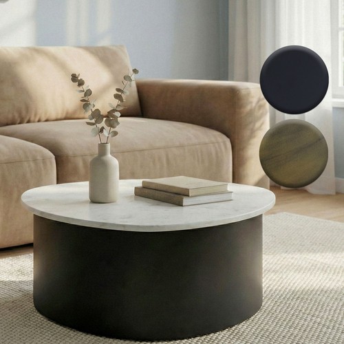 Couchtisch 63cm marmor weiß - 63cm,