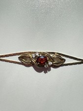 Armband, 835 Silber, vergoldet, mit Granat und Bergkristallen, punziert, 18,5 cm