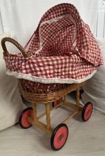 Puppenwagen rot kariert