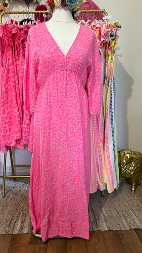 Musselin leo pink maxikleid - musselin,
