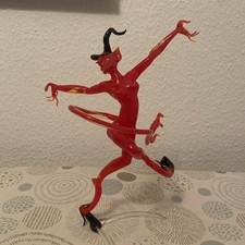John Zinner Weiblicher Roter Glasteufel, Unikat, Glasfigur