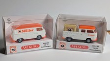 Wiking 2 x Werbemodelle Müller VW Bus Kasten DoKa T2 OVP 1:87 Top Konvolut RAR