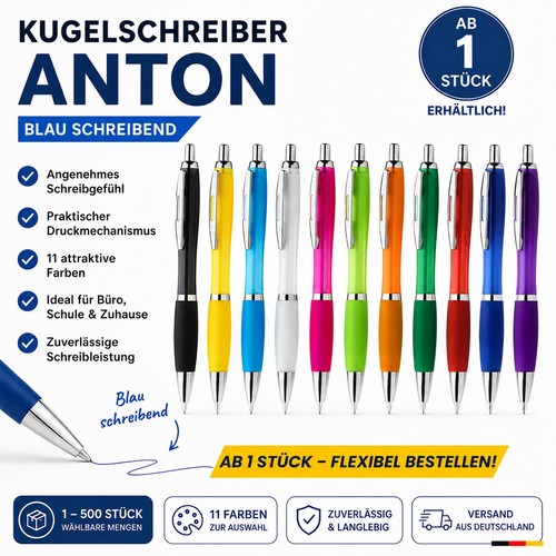 Kugelschreiber set anton blau - kugelschreiber,