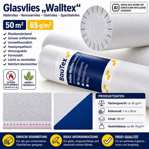 50m2 malervlies glasfaser - 50m2,