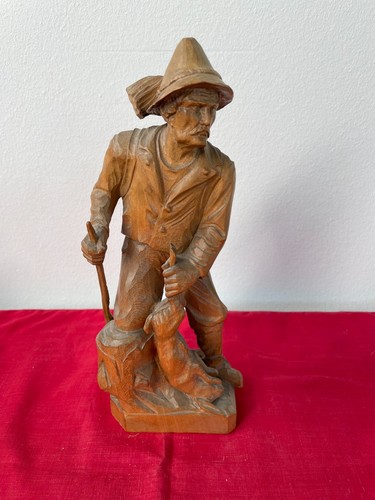 Holzfigur jäger mit gewehr - holzfigur,,