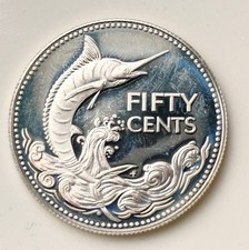 Bahamas 50 Cent 1974  Silber