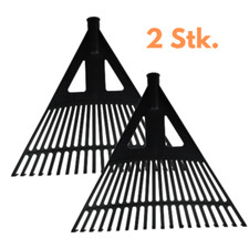 2X Gartenrechen Schwarz Rechen Laubbesen Extra Stark Laubrechen Laubfeger 44cm