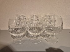 6x Bleikristall Cognac Schwenker Kristallglas Diamantenschliff-Hochglanz Vintage