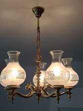 Messinghängelampe  Deckenlampe Jugendstil 5 flammig, schwerere Ausführung