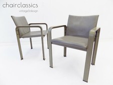 Matteo Grassi Golfo Dei Poeti Ledersessel 2er Set, Mid-Century Modern, 70er 