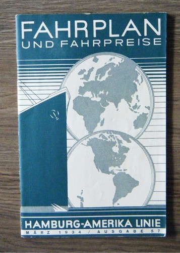 Hamburg amerika linie - hamburg, fahrplan