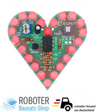 Bausatz: Pulsierendes LED Herz (rot) Löten DIY Elektronik Übungsplatine