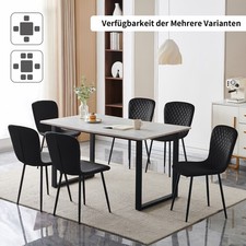 2/4/6er Set Vintage Light Luxus Samt Esszimmerstuhl Metallgestell Arbeitsstuhl