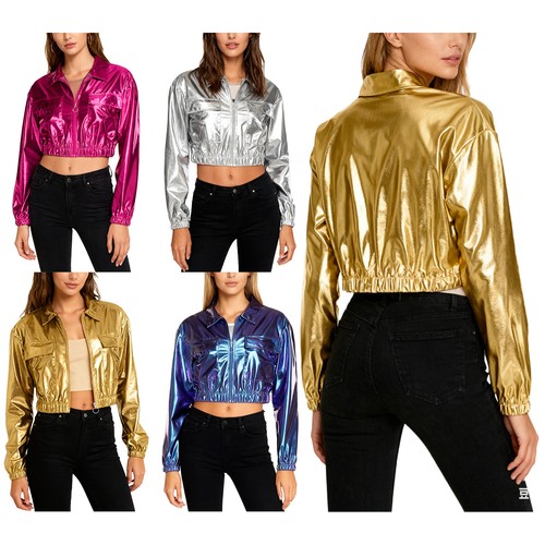 Glänzend metallisch jacke - glänzend,