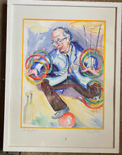 ::AQUARELL SIGN. WOLFGANG KUTSCH " DER JOGLEUR" MANN MIT WEIßEM KITTEL & BALL