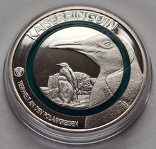 SILBER MEDAILLE - KLIMAZONE ERDE /  PINGUIN - POLYMER - SILBERBARREN