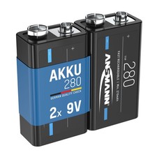 ANSMANN Akku E-Block 9V 280 mAh Ni-MH, 2 Stück