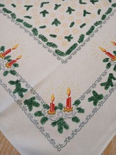 Omas Tischdecke- Mitteldecke-Weihnachten- Advent  Tannenzweige 90/84 wie neu