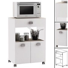 Küchenwagen 145 AKAZIE WEISS Küchentrolley Schublade Küchenschrank Küchenhelfer