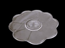 Teller Glas Art Deco Blütenform Platzteller Schale Zawiercie Glassworks 25cm