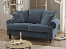 Sofa in blau Couch 2-Sitzer Sofagarnitur 2er-Sofa Loungesofa 170 cm Adelina