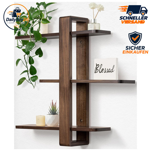 Wandregal holz walnuss - wandregal,