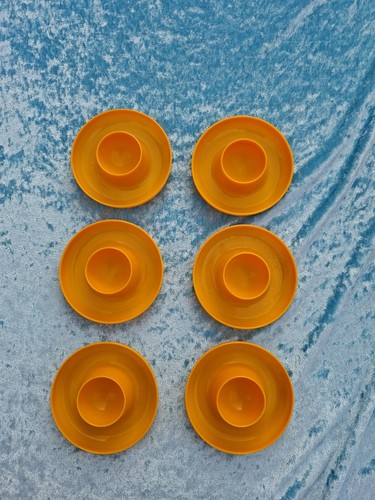 Eierbecher plastik gelb 10 - eierbecher,