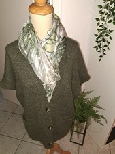 ?Grüne Woll-Strickweste-GR.50/52-von Cartoon-Schal "Gratis" dazu-mollig Warm?