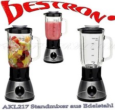 Bestron AKL 217 Standmixer Küchen maschine mixer 400Watt 1Liter Ice Crusher Edel