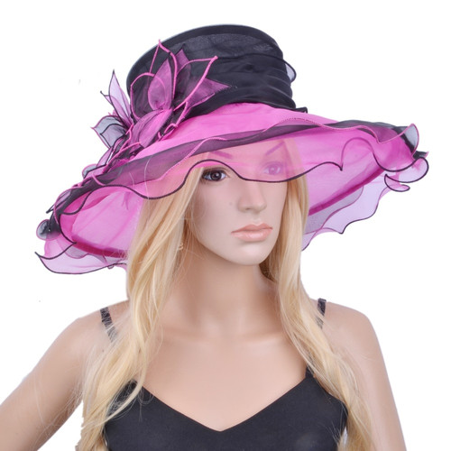 Eleganter damenhut pink - damenhut,