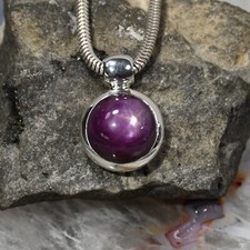 Stern Rubin Anhänger, 925er Silber, Edelsteinanhänger (15585), Edelsteinschmuck