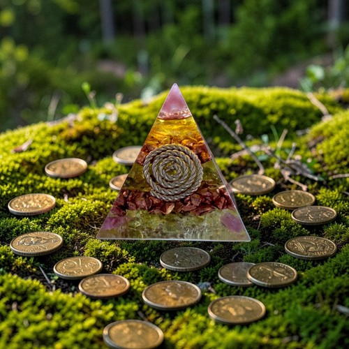 Orgonit mini pyramide - orgonit, rosa