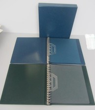 Lindner Ringbinder genarbt 1x grün und 1x blau mit Schutzkassette GEBRAUCHT